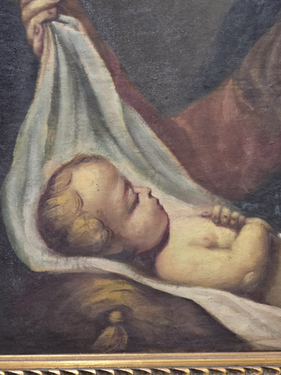 Olio su tela riproduzione della Vergine del Velo di Carlo Dolci-photo-3