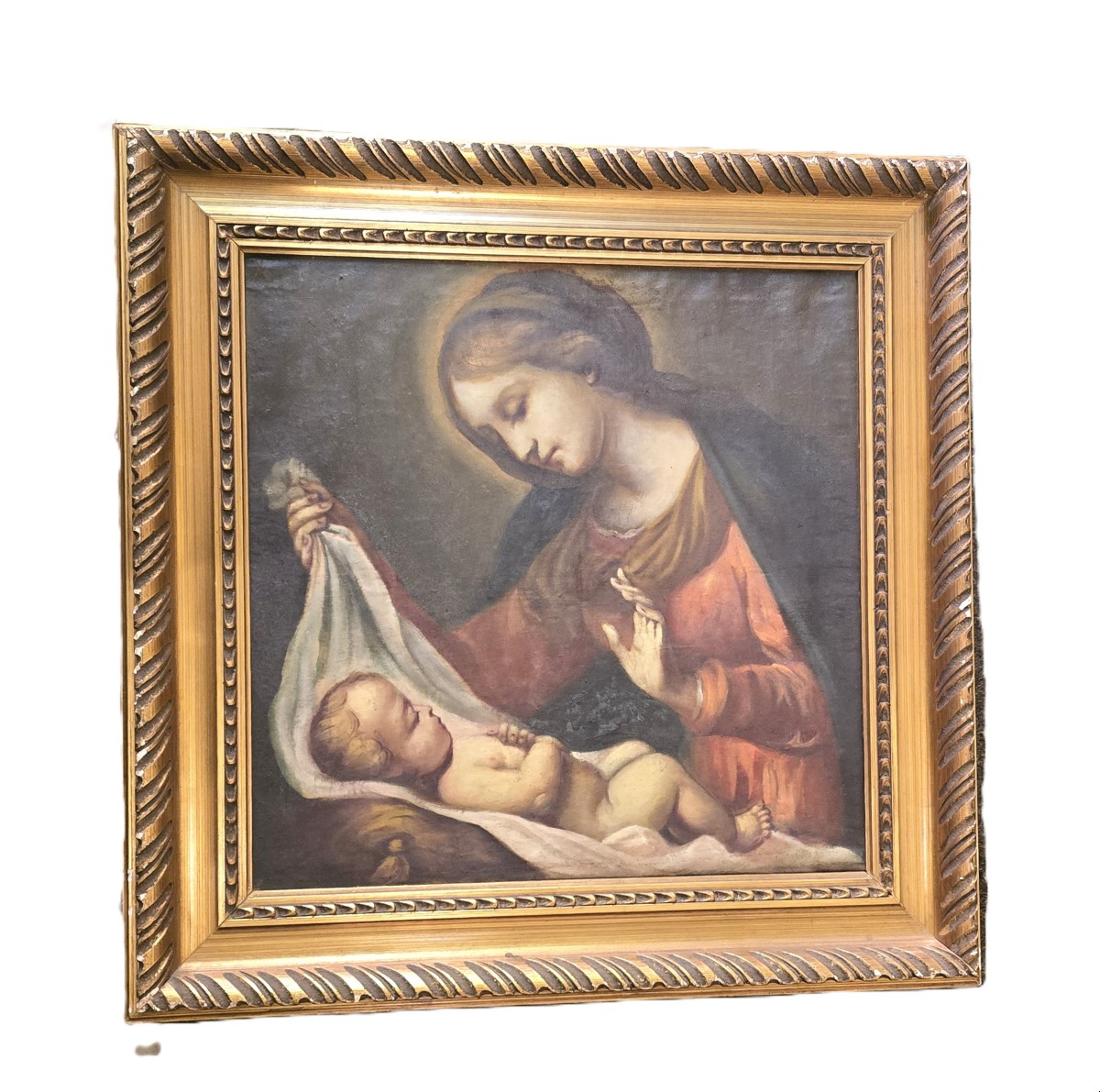 Olio su tela riproduzione della Vergine del Velo di Carlo Dolci