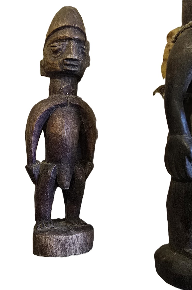 Lotto di tre antiche sculture africane in legno-photo-3