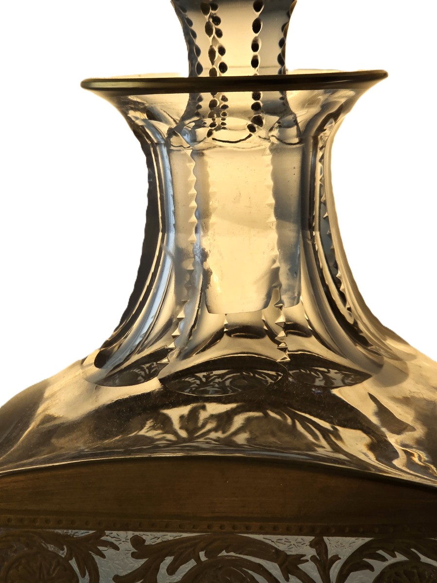 Antica bottiglia da whisky in cristallo Saint Louis modello Thistle-photo-1