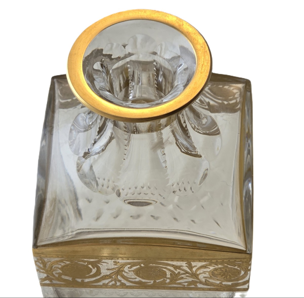 Antica bottiglia da whisky in cristallo Saint Louis modello Thistle-photo-3