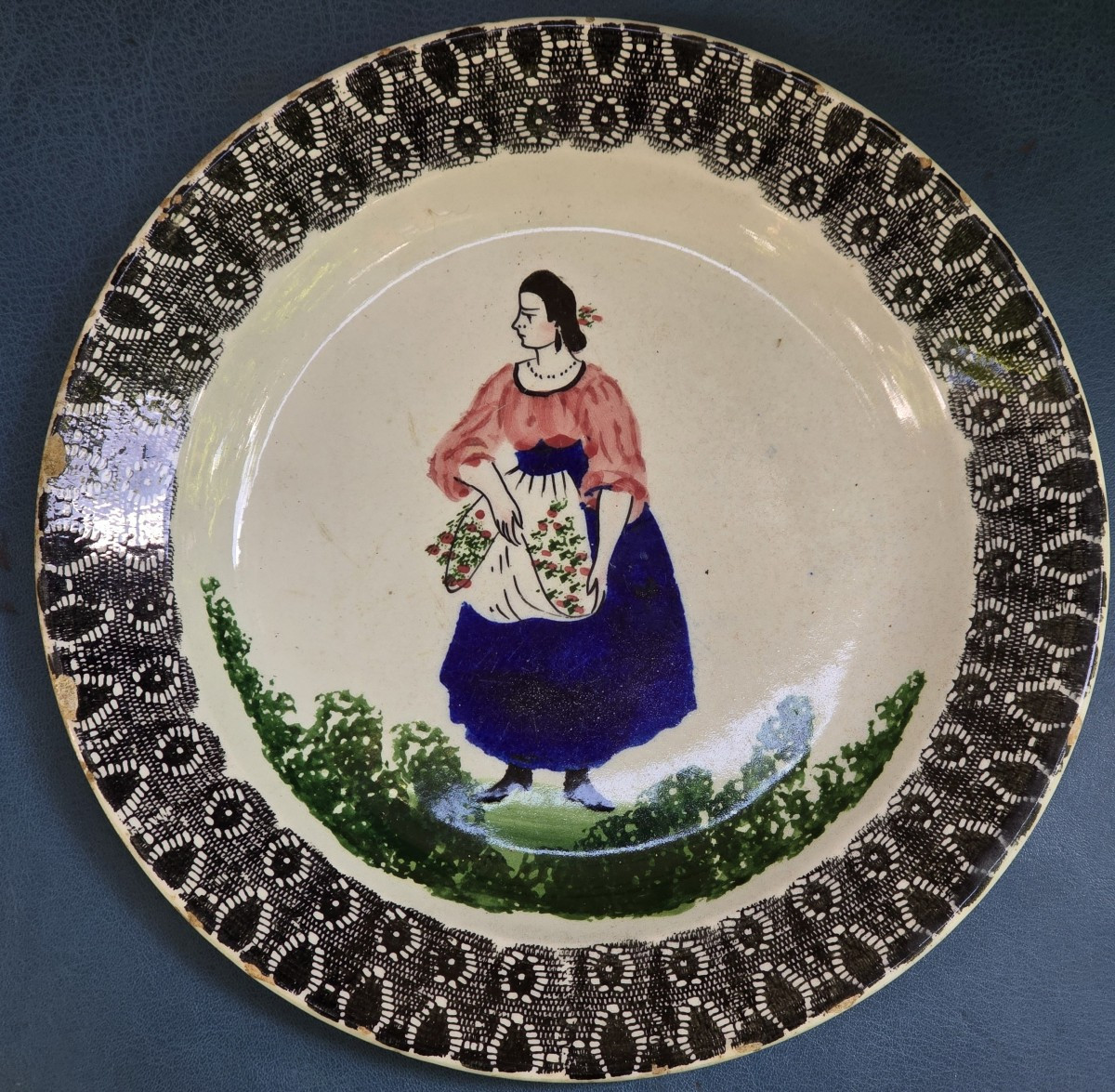 Coppia piatti antichi ceramica Vicentini del Giglio-photo-4