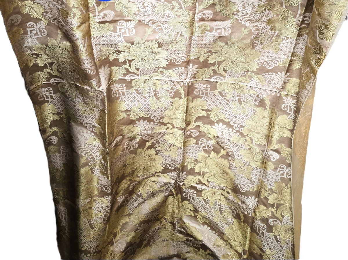 Antico scampolo di broccato in pura seta 220x120 cm