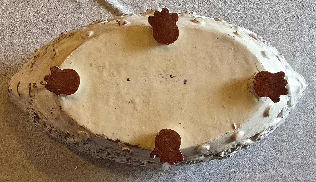 Lotto di tre antiche ceramiche traforate italiane-photo-3