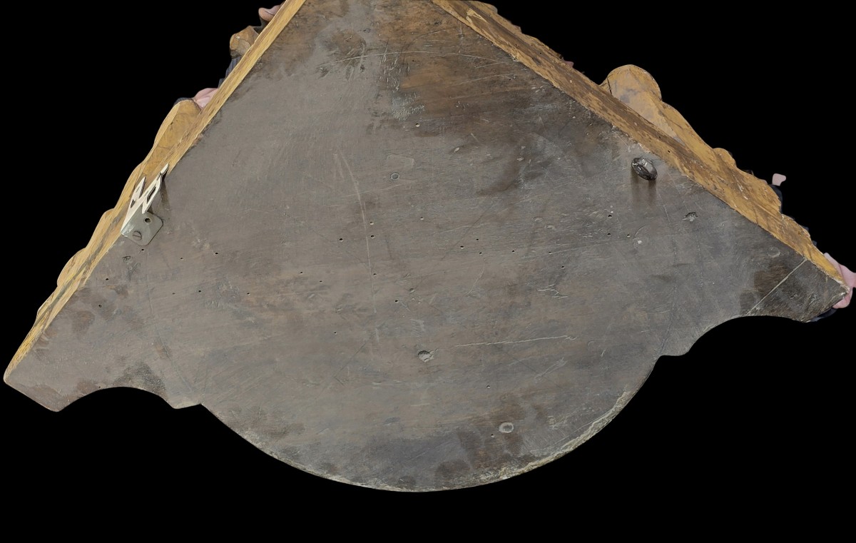 grande mensola pensile angolare  antica in legno dorato a mecca-photo-3