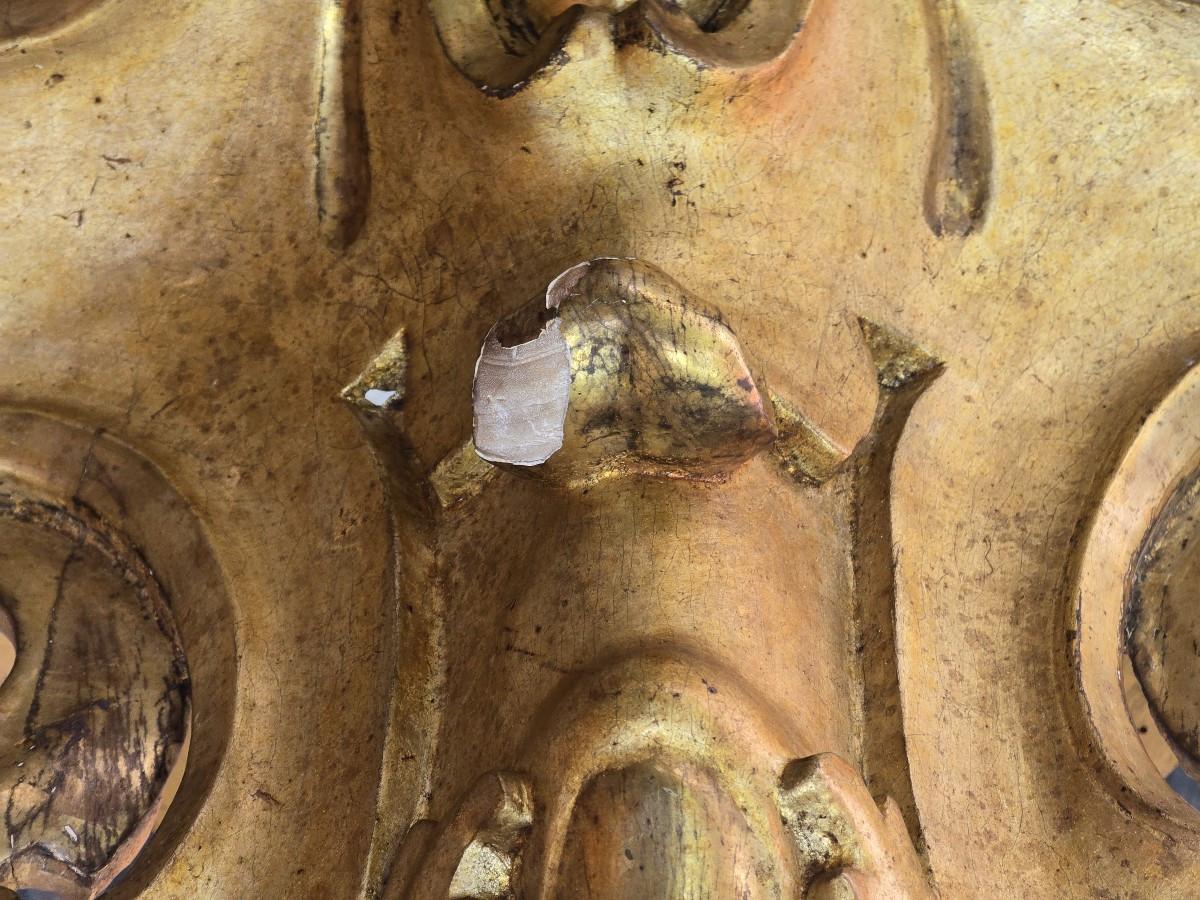 grande mensola pensile angolare  antica in legno dorato a mecca-photo-7