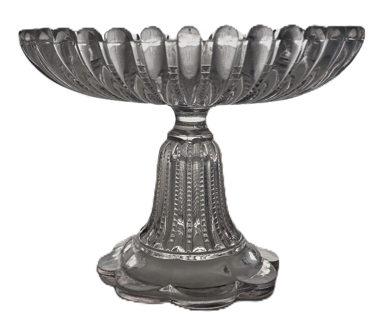 Alzatina antica in vetro stampato Baccarat, diametro 20 cm-photo-2