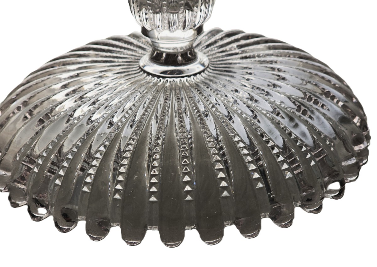 Alzatina antica in vetro stampato Baccarat, diametro 20 cm-photo-1