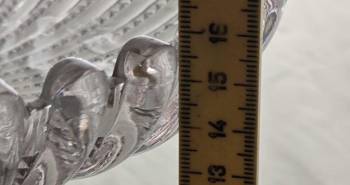 Alzatina antica in vetro stampato Baccarat, diametro 20 cm-photo-6