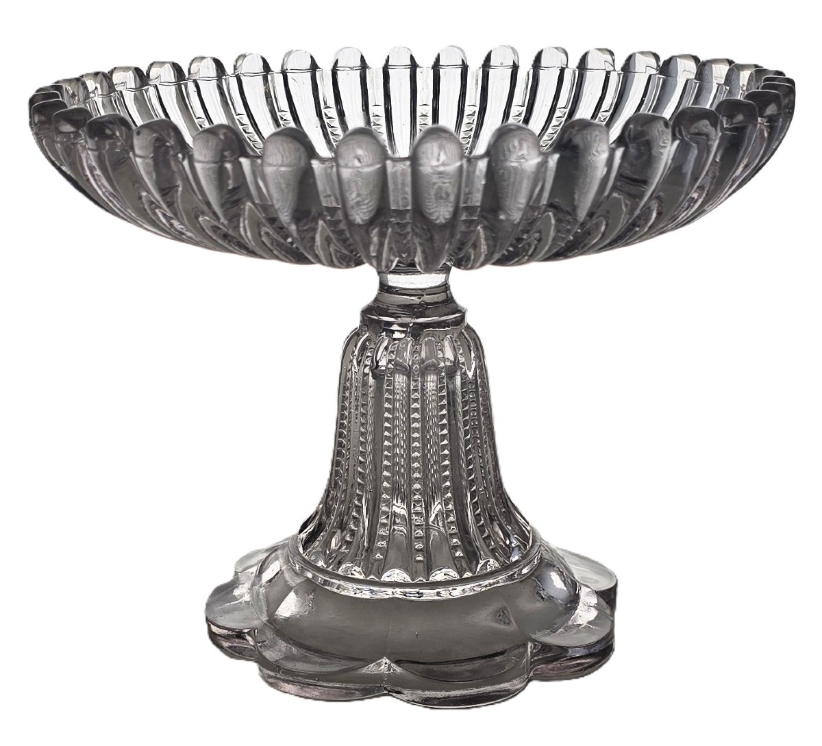 Alzatina antica in vetro stampato Baccarat, diametro 20 cm
