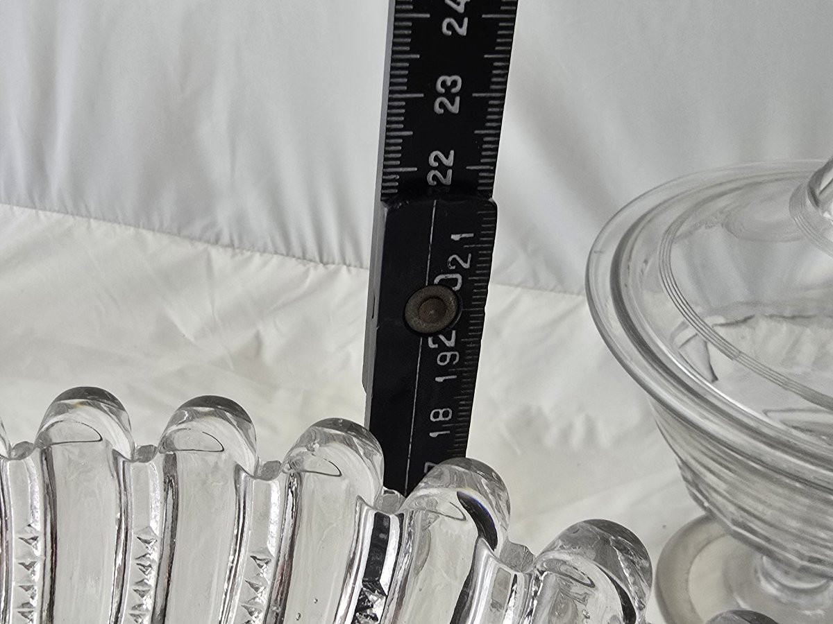 Antica alzatina in vetro stampato Baccarat 24 cm di diametro-photo-3