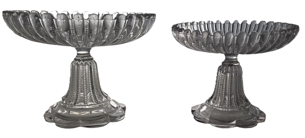Antica alzatina in vetro stampato Baccarat 24 cm di diametro-photo-5