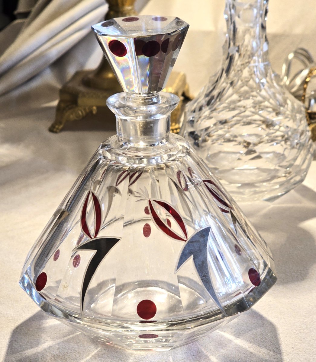 Antico flacone da profumo in cristallo  Art Déco-photo-2