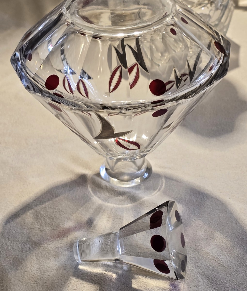 Antico flacone da profumo in cristallo  Art Déco-photo-4