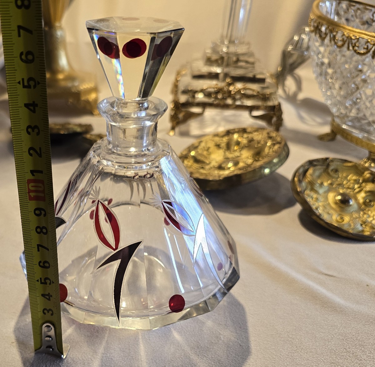 Antico flacone da profumo in cristallo  Art Déco-photo-5