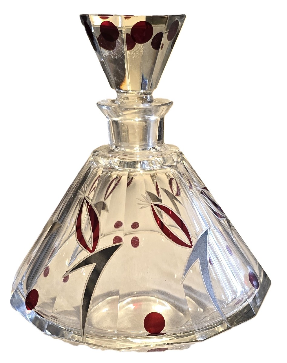 Antico flacone da profumo in cristallo  Art Déco