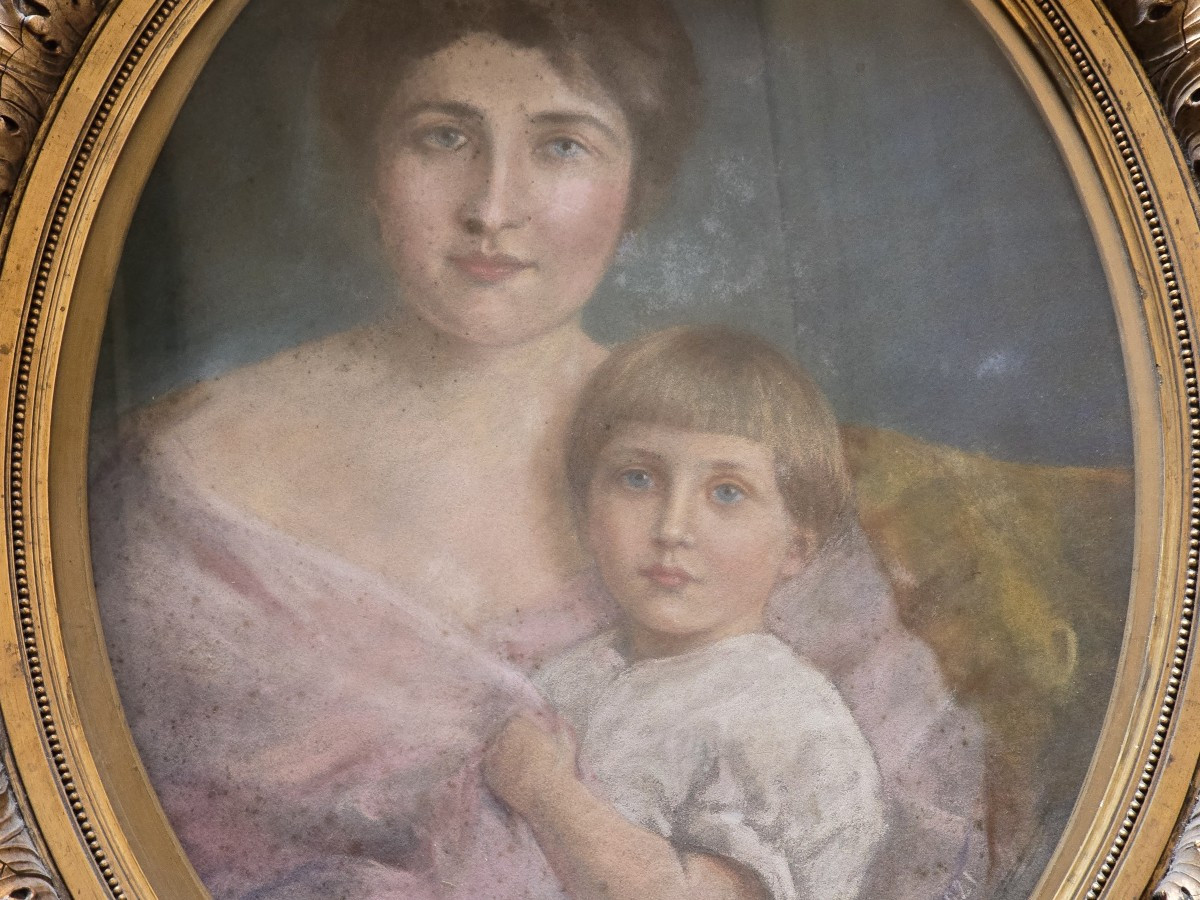 Ritratto a pastello firmato Pietro Gaudenzi, 1921-photo-2