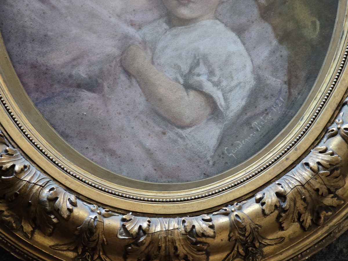 Ritratto a pastello firmato Pietro Gaudenzi, 1921-photo-3