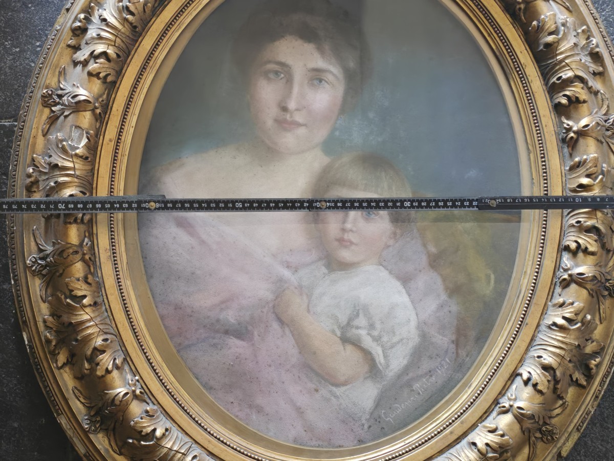 Ritratto a pastello firmato Pietro Gaudenzi, 1921-photo-2