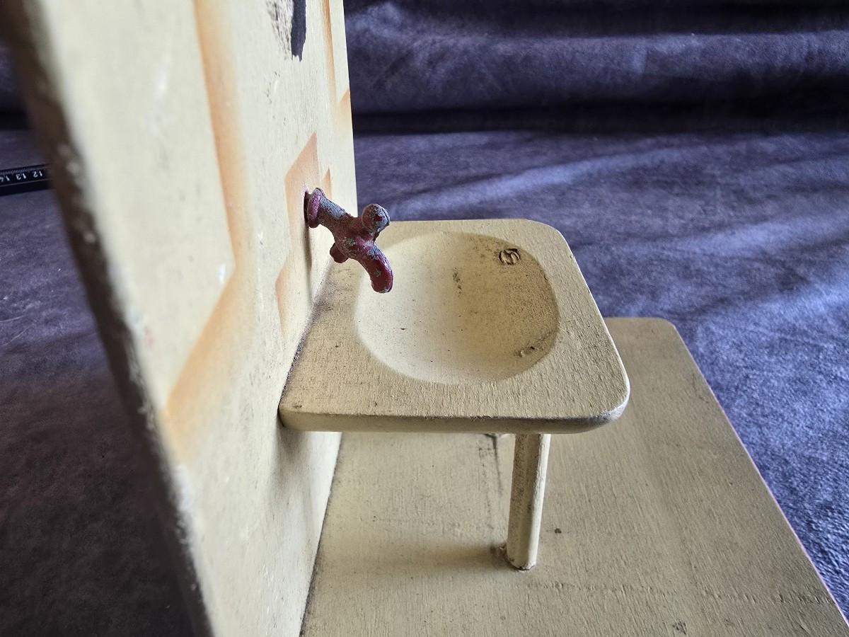 Antico piccolo lavabo giocattolo per bambini, inizio XX secolo-photo-3
