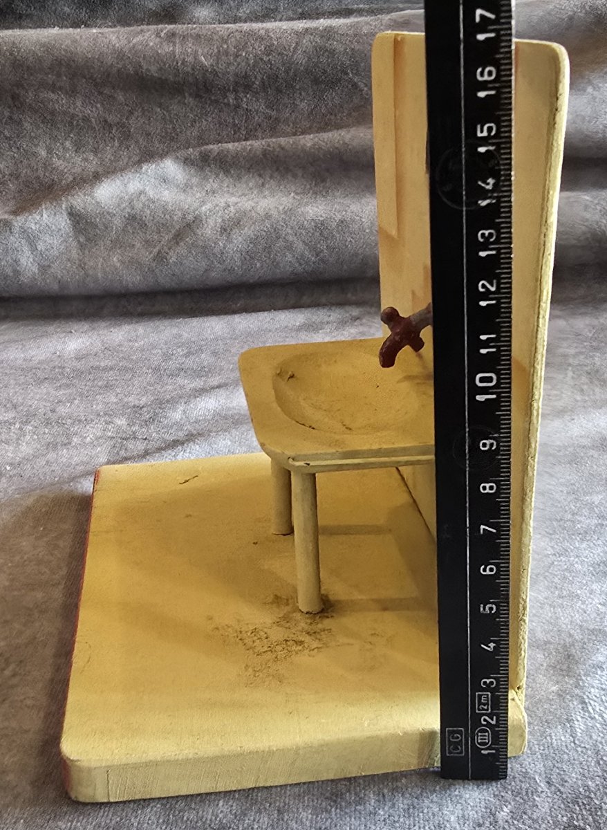 Antico piccolo lavabo giocattolo per bambini, inizio XX secolo-photo-5