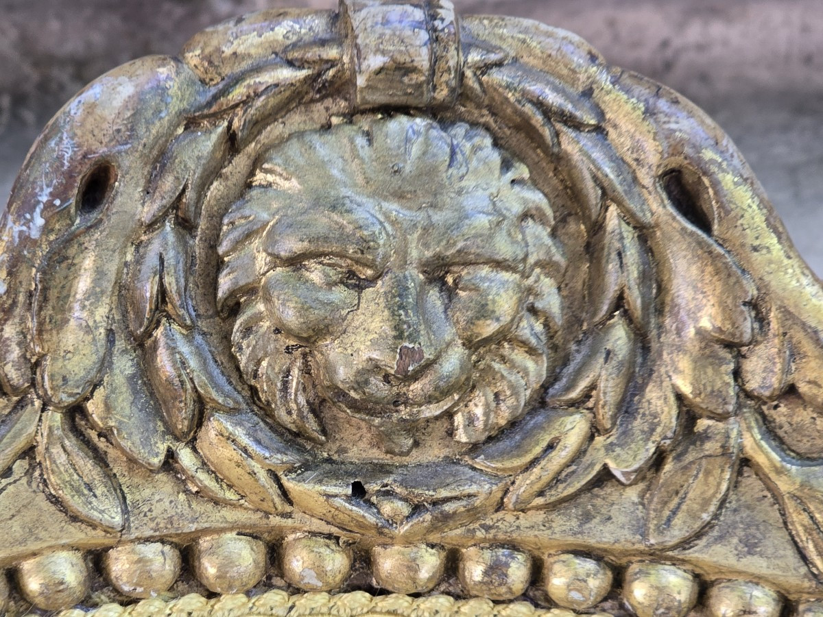 antica poltrona neoclassica italiana in legno dorato-photo-1