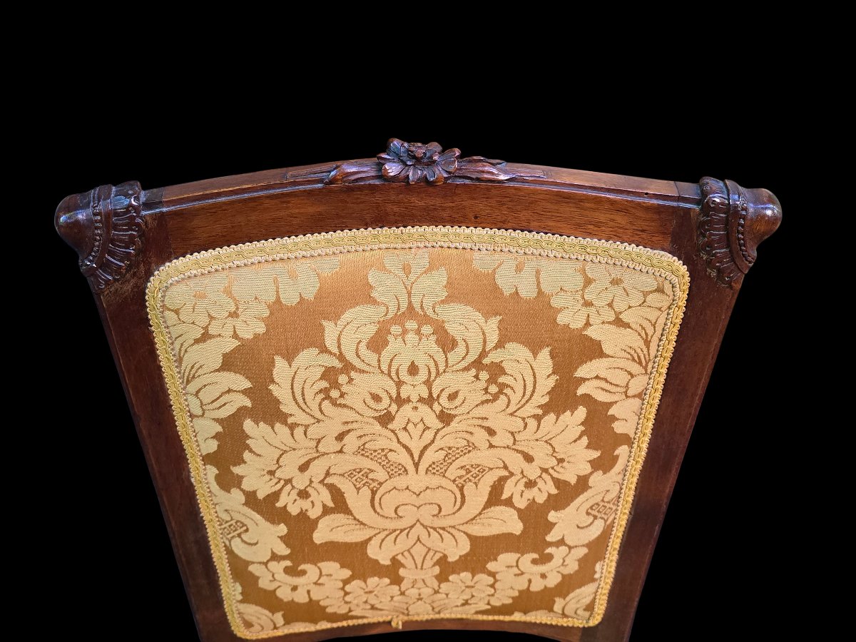 Set di 4 sedie d’epoca Liberty in noce scolpito-photo-2