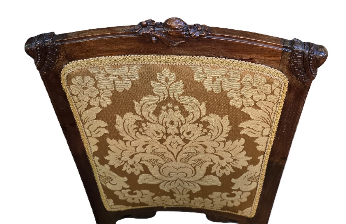 Set di 4 sedie d’epoca Liberty in noce scolpito-photo-4