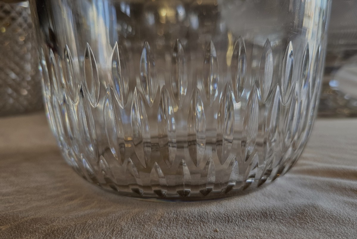 Antico secchiello da champagne in cristallo Saint-Louis, modello Thistle Oro-photo-1