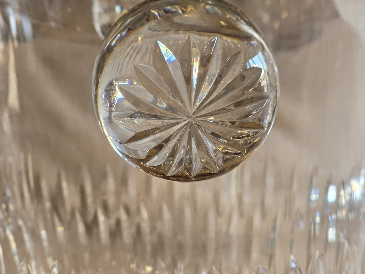 Antico secchiello da champagne in cristallo Saint-Louis, modello Thistle Oro-photo-2