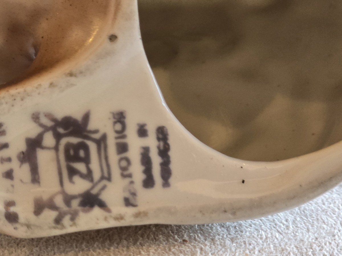 Antica lampada veilleuse a forma di cane terrier in ceramica giapponese-photo-3