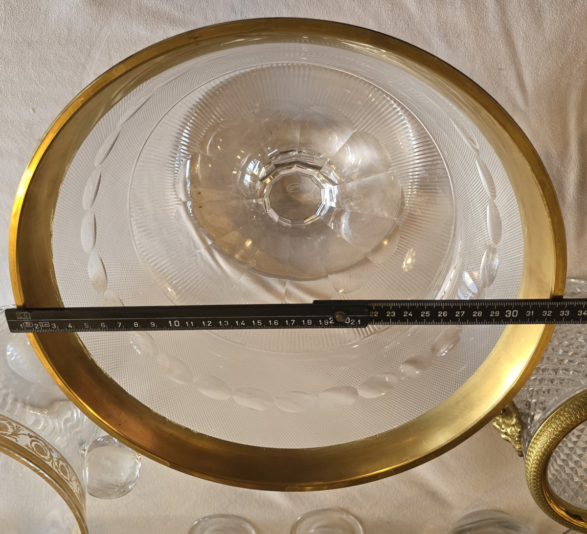 Antico e importante centrotavola in cristallo Moser  decoro Lady Hamilton-photo-8