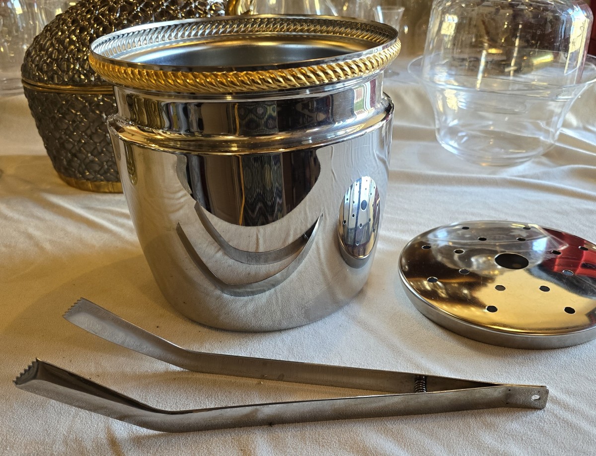 secchiello per ghiaccio Alessi modello Mercure Oro anni '70