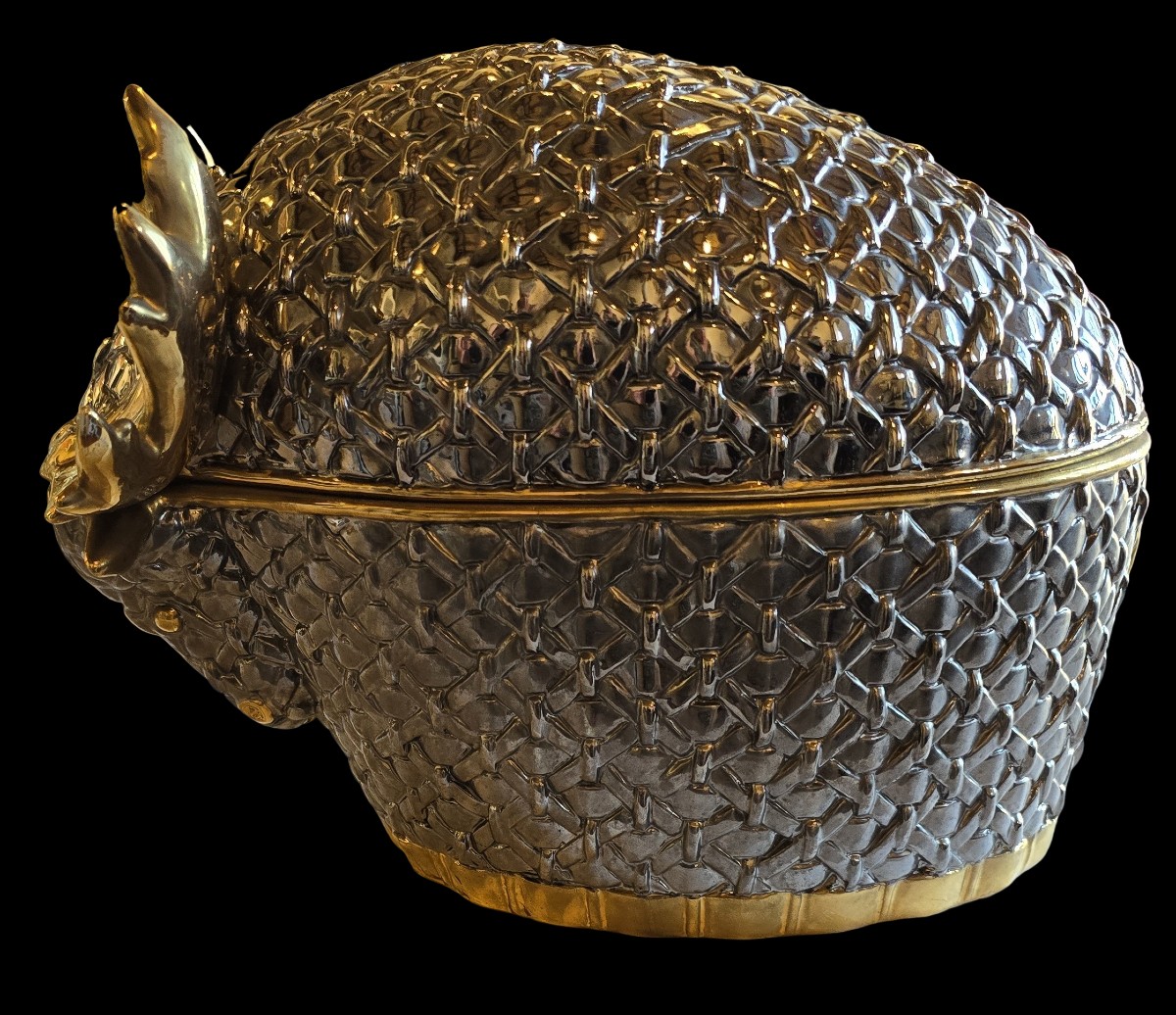 Antica scatola zoomorfa in maiolica – Ceramiche Marco Polo, anni ’70.-photo-2