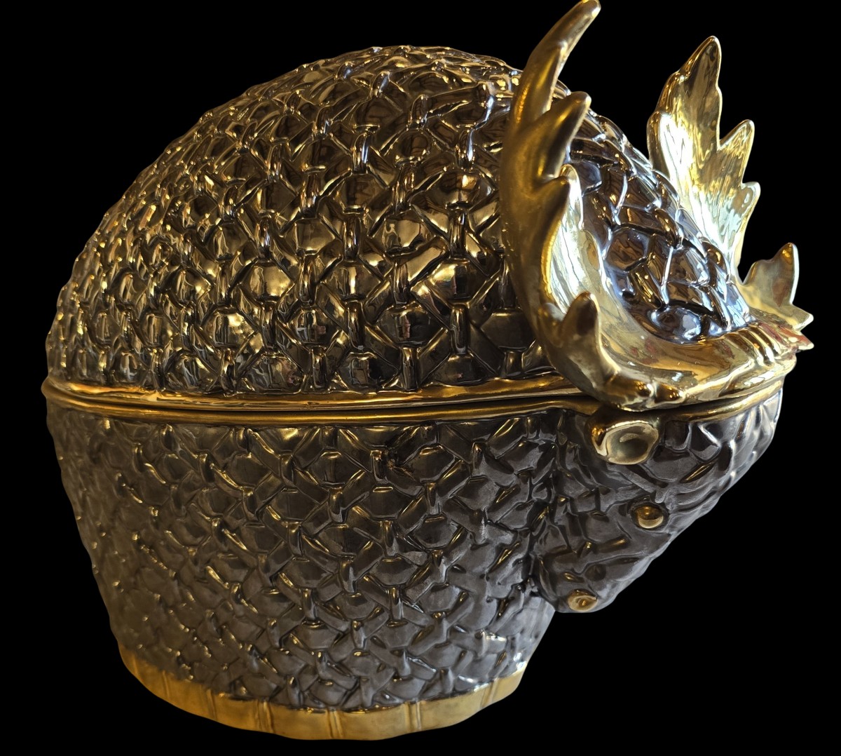 Antica scatola zoomorfa in maiolica – Ceramiche Marco Polo, anni ’70.