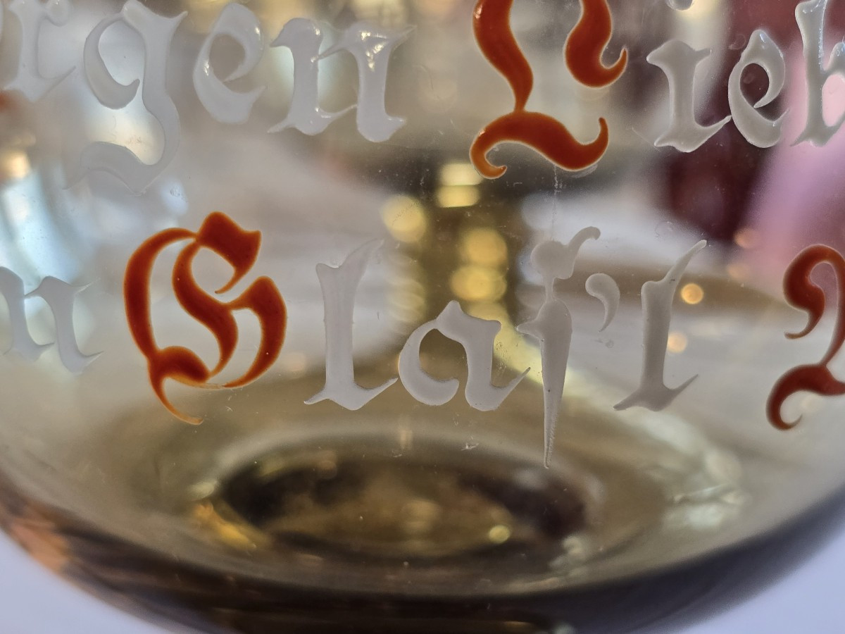 Serie di 12 bicchieri da vino Römer in vetro soffiato smaltato-photo-3