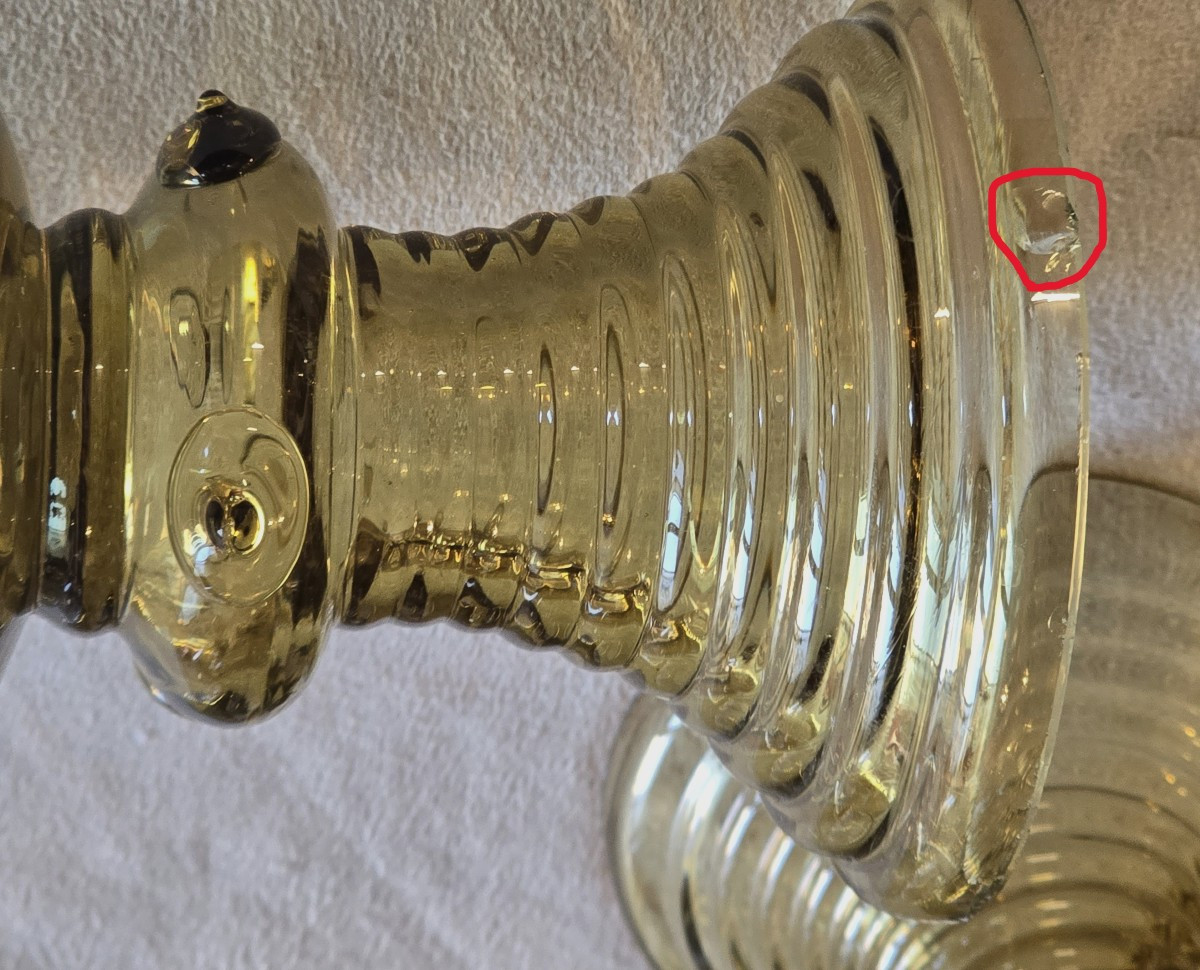 Antico bicchiere da vino Römer in vetro soffiato decorato a smalto-photo-3
