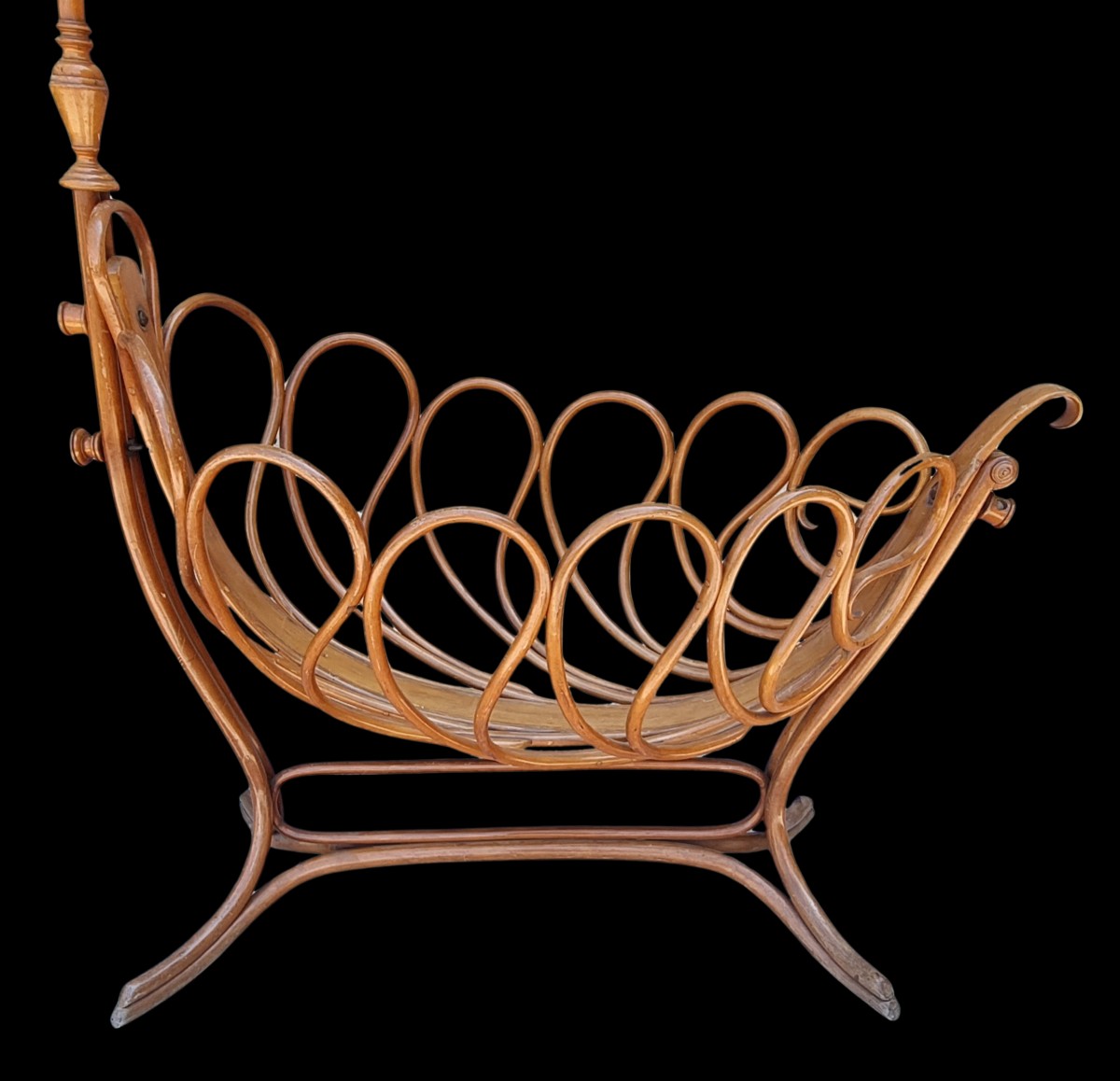 Antica culla Thonet in faggio curvato-photo-2