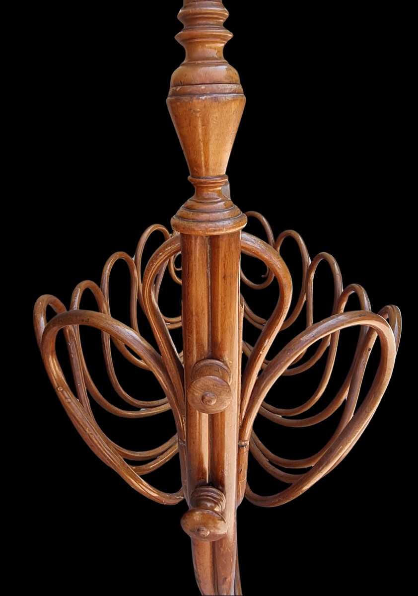 Antica culla Thonet in faggio curvato-photo-3