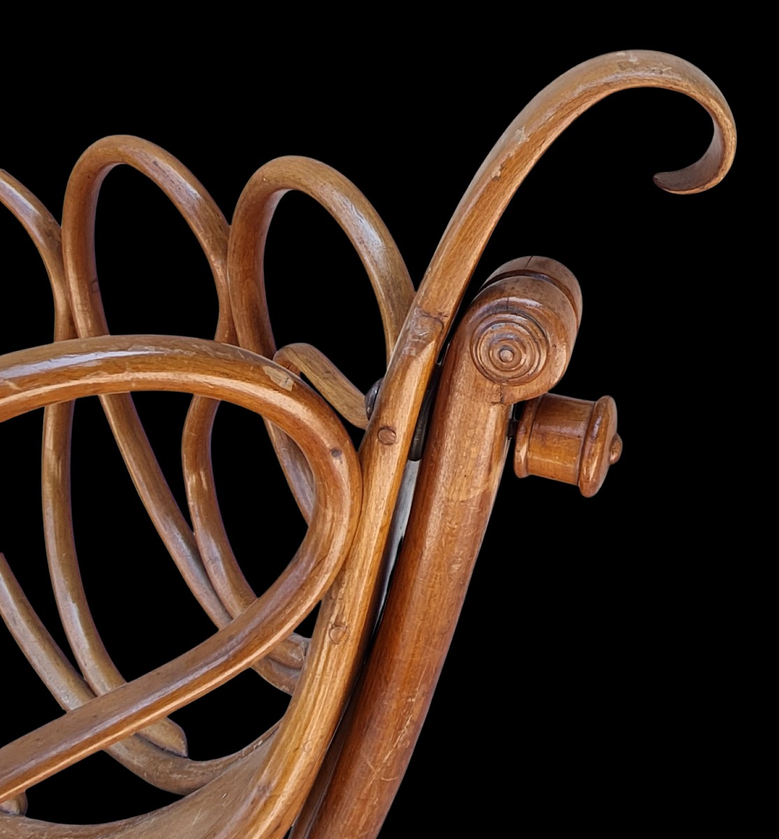 Antica culla Thonet in faggio curvato-photo-4
