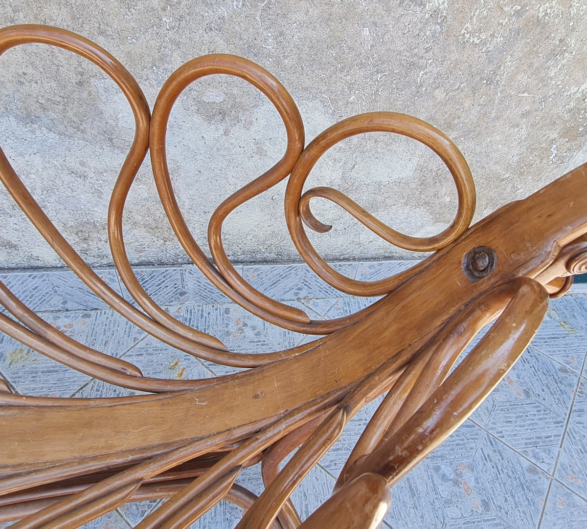 Antica culla Thonet in faggio curvato-photo-2