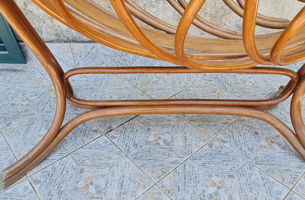 Antica culla Thonet in faggio curvato-photo-5