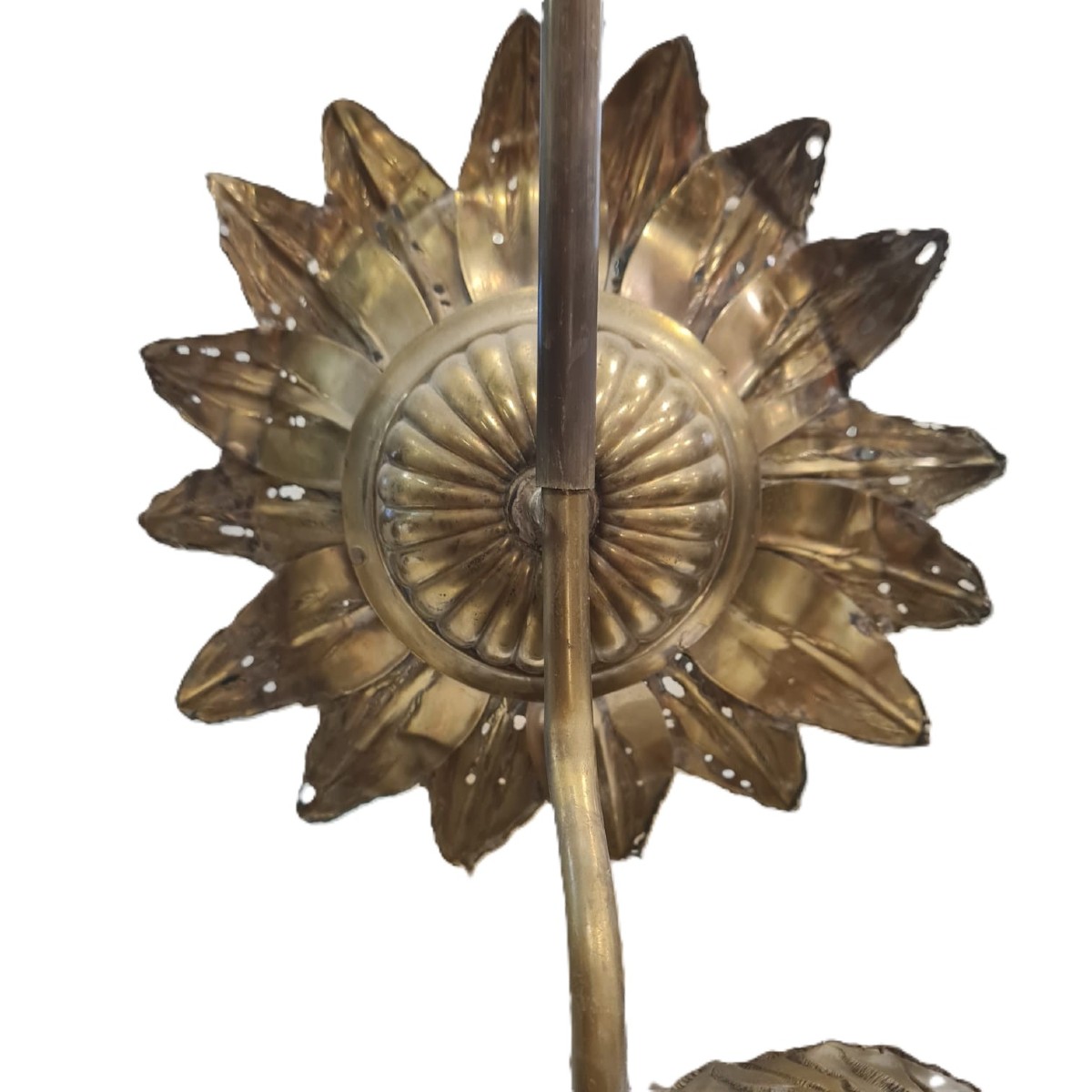 Lampada girasole anni '70 in stile brutalista attribuita a Pierre Mas Rossi-photo-6
