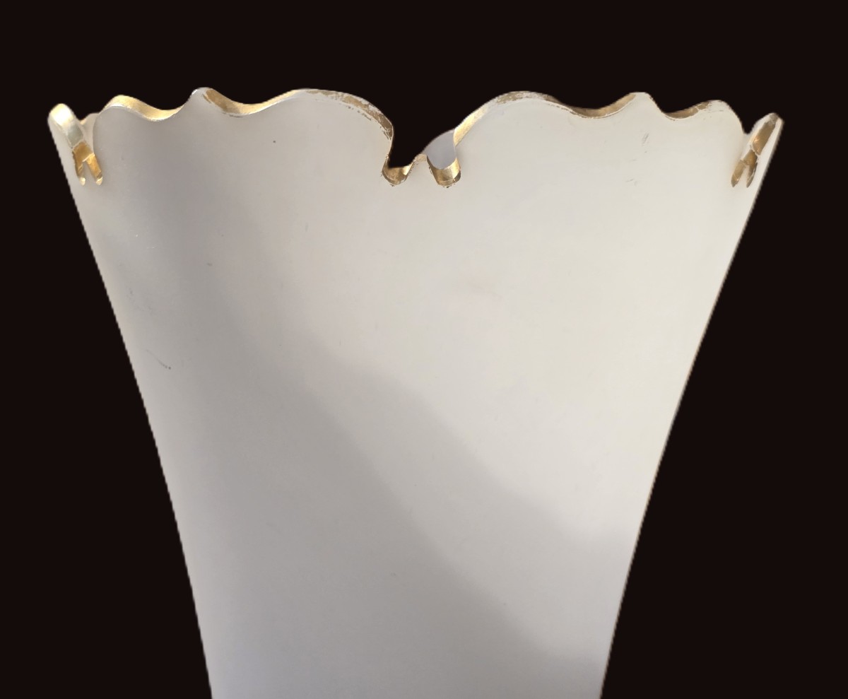 Coppia di vasi in opalina smaltata, XIX secolo 45 cm h-photo-2