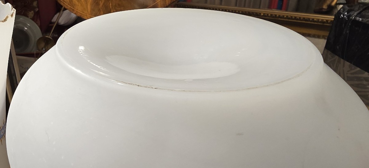 Coppia di vasi in opalina smaltata, XIX secolo 45 cm h-photo-6