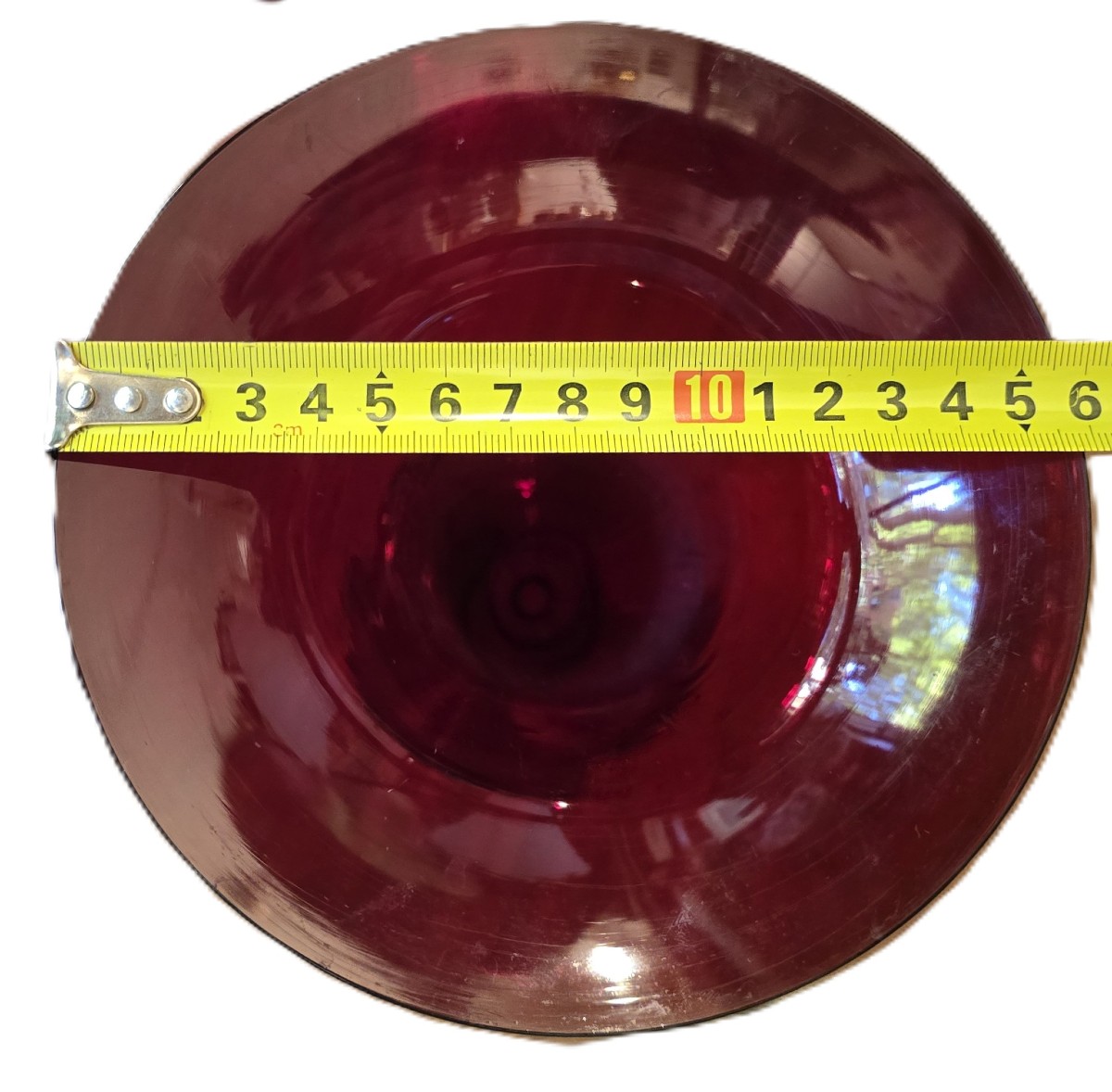 Antico vaso in vetro soffiato di Murano colore rosso rubino-photo-2