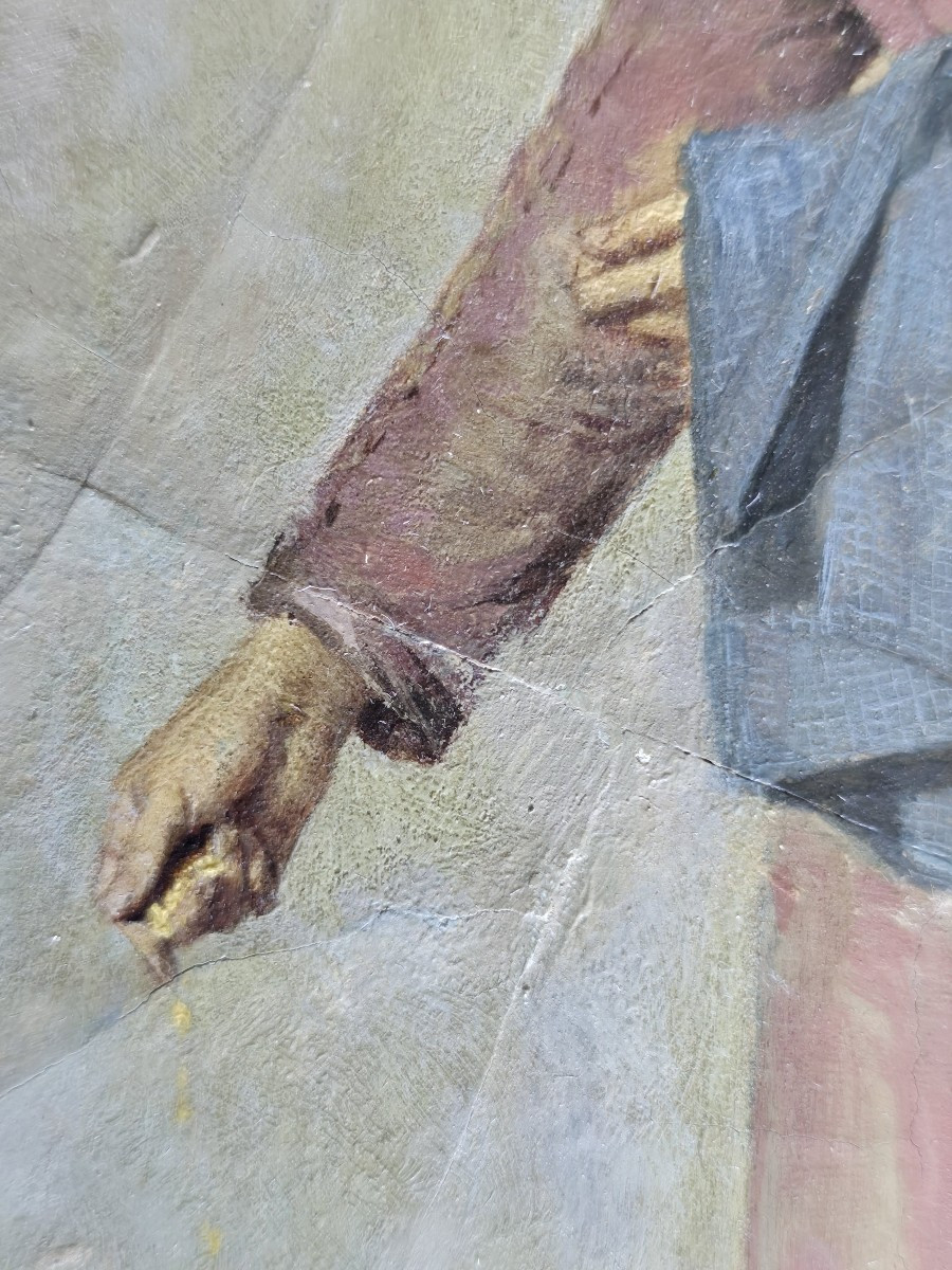 Olio su carta, opera non firmata di un artista veneziano della fine del XIX secolo-photo-1