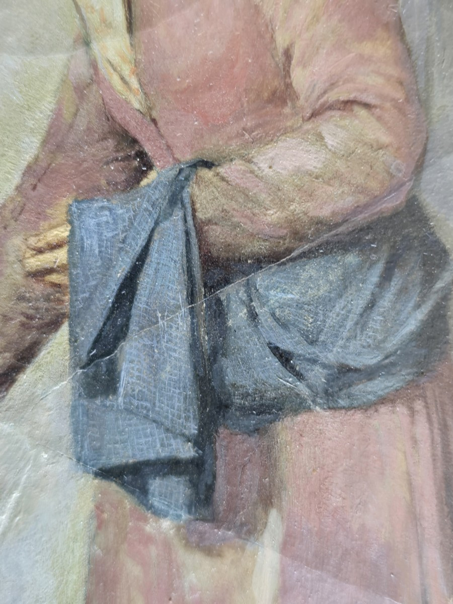 Olio su carta, opera non firmata di un artista veneziano della fine del XIX secolo-photo-2