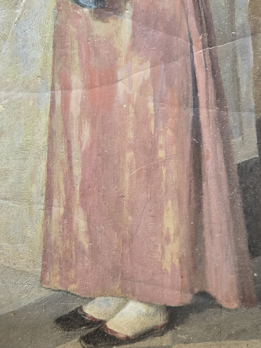 Olio su carta, opera non firmata di un artista veneziano della fine del XIX secolo-photo-4