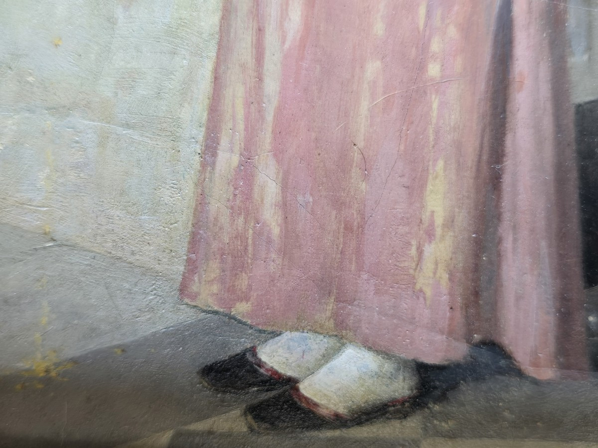 Olio su carta, opera non firmata di un artista veneziano della fine del XIX secolo-photo-5